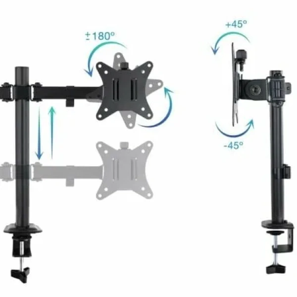 Soporte de Mesa para 2 Monitores TooQ DB1802TN-B/ Giratorio/ Inclinable/ hasta 8kg - Imagen 2