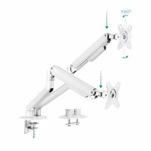 Soporte de Mesa para 2 Monitores TooQ DB4132TNR-W/ Giratorio/ Inclinable/ hasta 9kg - Imagen 2