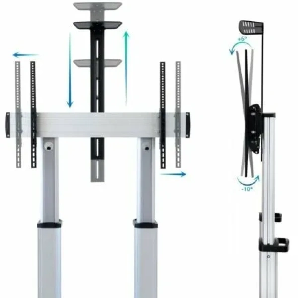 Soporte de Suelo Inclinable/ Ajustable con Ruedas TooQ FS20300M-B para TV de 60-100"/ hasta 100kg - Imagen 3