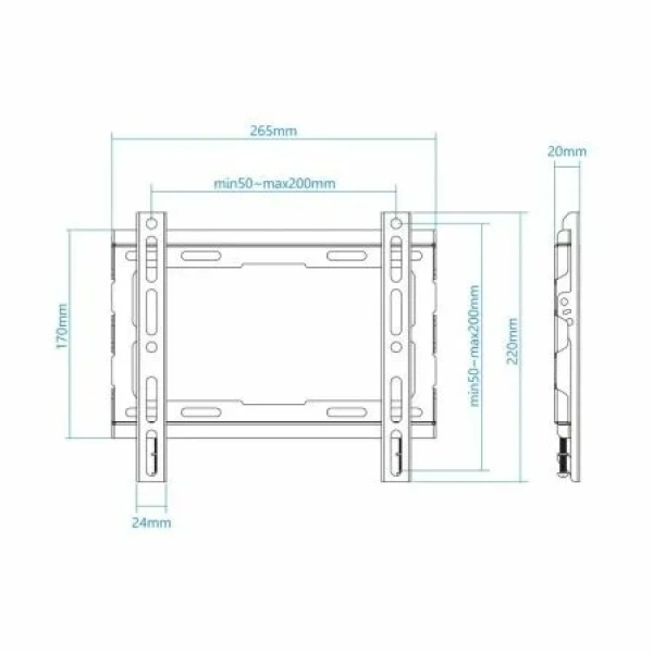 Soporte de Pared Fijo TooQ LP1043F-B para TV de 23-43"/ hasta 45kg - Imagen 3