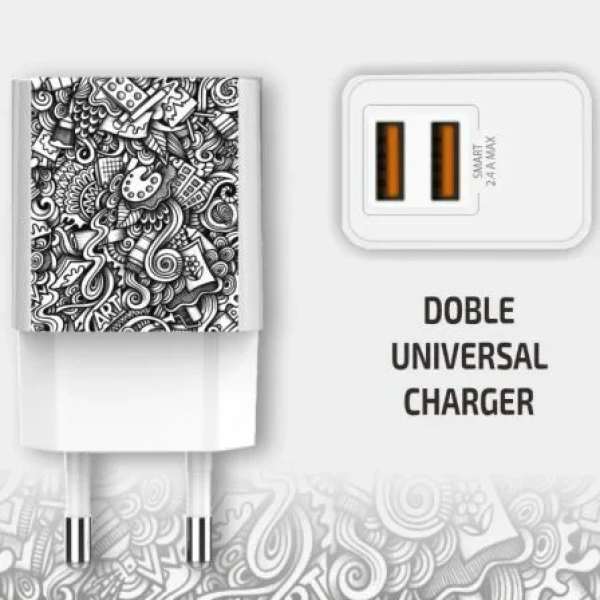 Cargador de Pared Tech One Tech Art-Deco TEC2510/ 2xUSB/ 12W/ Blanco - Imagen 2