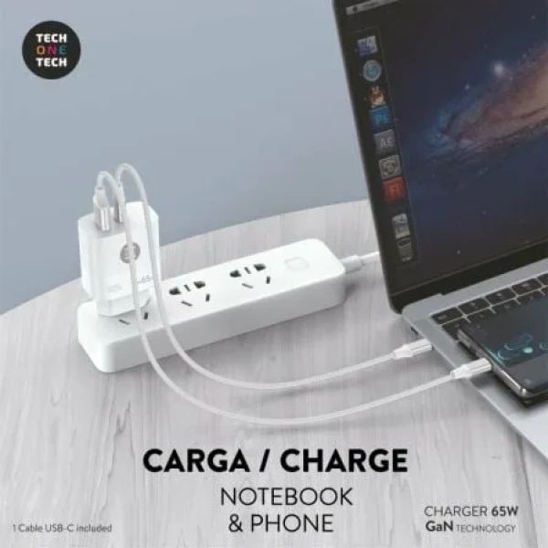 Cargador de Pared GaN Tech One Tech PD TEC2273 / 1xUSB Tipo-C/ 1xUSB/ 65W - Imagen 3