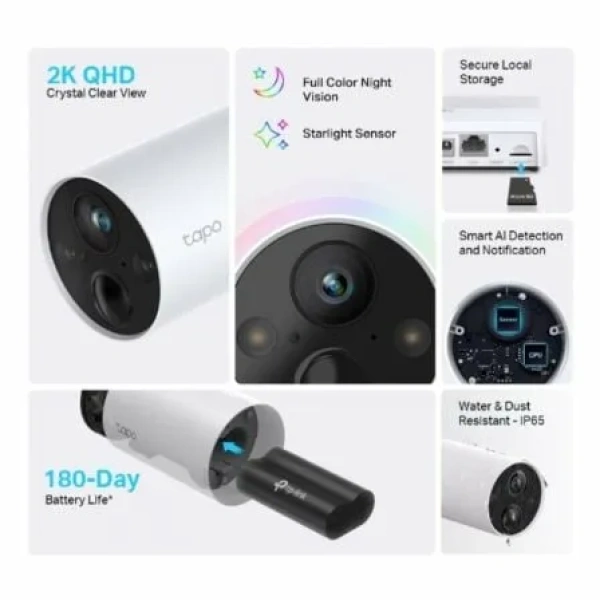 Cámaras de Videovigilancia TP-Link Tapo C420S2/ 113°/ Visión Nocturna/ Batería/ Control desde APP - Imagen 3