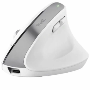 Ratón Vertical Inalámbrico por Bluetooth Trust Bayo+/ Batería Recargable/ Hasta 2400 DPI/ Blanco