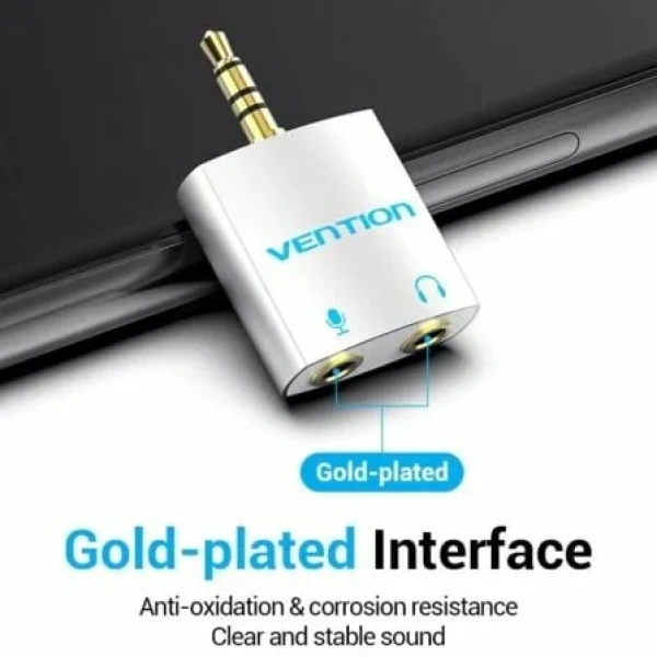 Adaptador Audio Vention BDBW0/ Jack 3.5 Macho - 2x Jack 3.5 Hembra/ Blanco - Imagen 3