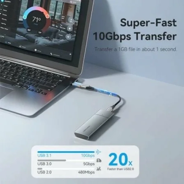 Adaptador USB 3.1 Vention CUAH0/ USB Tipo-C Hembra - USB Macho/ Azul - Imagen 3