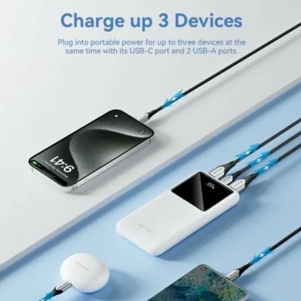 Powerbank 10000mAh Vention FHKB0/ 22.5W/ Negra - Imagen 2