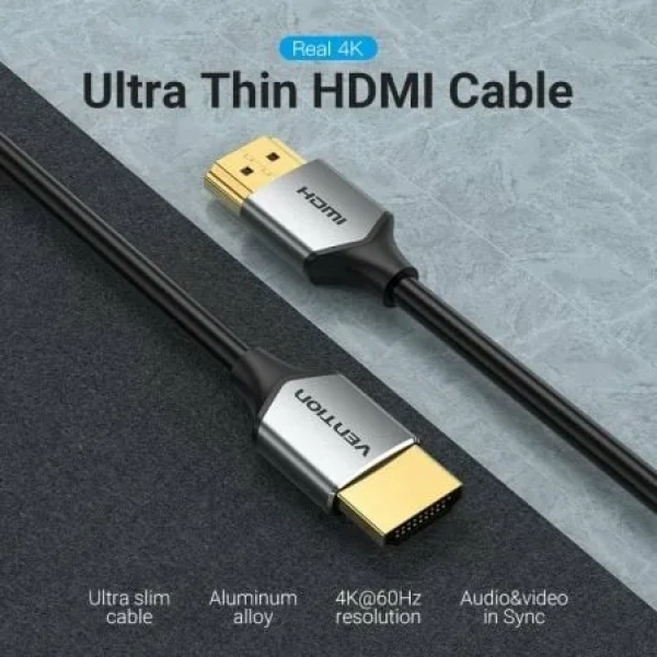 Cable HDMI 2.0 4K Vention ALEHD/ HDMI Macho - HDMI Macho/ 50cm/ Gris - Imagen 3