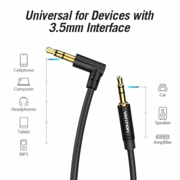 Cable Estéreo Vention BAKBF-T/ Jack 3.5 Macho - Jack 3.5 Macho/ 1m/ Negro - Imagen 2