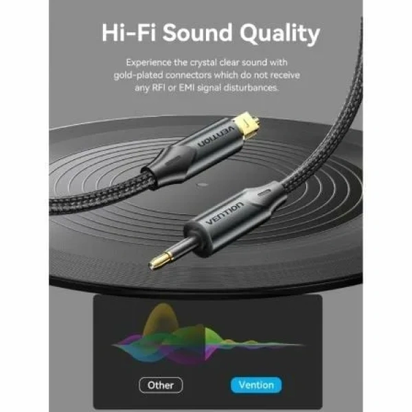 Cable de Audio de Fibra óptica Vention BKCBG/ 1.5m/ Negro - Imagen 3