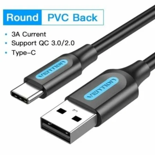 Cable USB 2.0 Tipo-C Vention COKBD/ USB Macho - USB Tipo-C Macho/ Hasta 60W/ 480Mbps/ 50cm/ Gris - Imagen 2