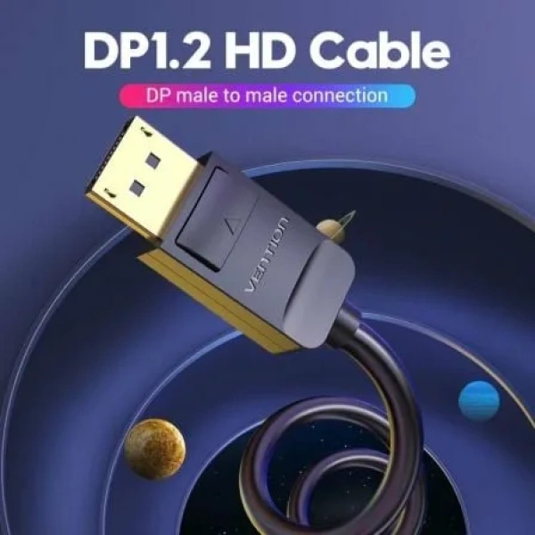 Cable Displayport 1.2 4K Vention HACBJ/ Displayport Macho - Displayport Macho/ 5m/ Negro - Imagen 2