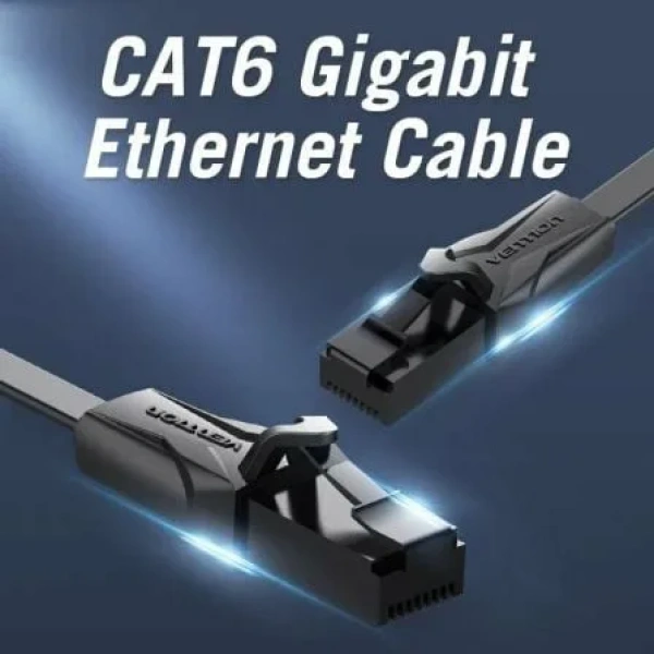 Cable de Red RJ45 UTP Vention IBABE Cat.6/ 75cm/ Negro - Imagen 2