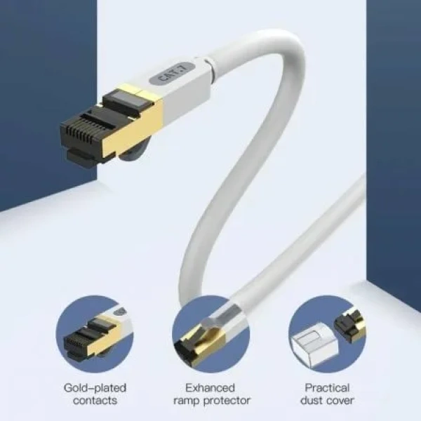Cable de Red RJ45 SFTP Vention ICDHF Cat.7/ 1m/ Gris - Imagen 2