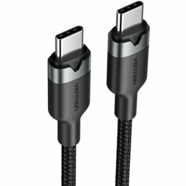 Cable USB 2.0 Tipo-C 3A Vention TRDBF/ USB Tipo-C Macho - USB Tipo-C Macho/ Hasta 60W/ 480Mbps/ 1m/ Negro - Imagen 2