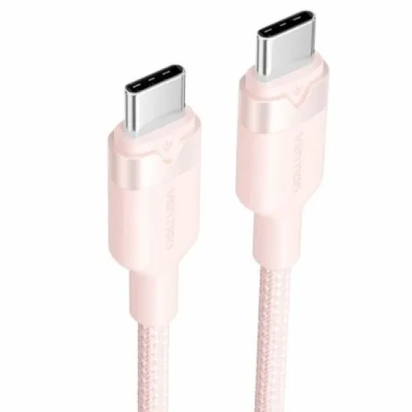 Cable USB 2.0 Tipo-C 3A Vention TRDPH/ USB Tipo-C Macho - USB Tipo-C Macho/ Hasta 60W/ 480Mbps/ 2m/ Rosa - Imagen 2