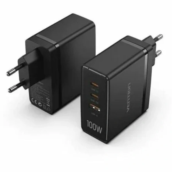 Cargador de Pared GaN Vention FEGB0-EU/ 2xUSB Tipo-C/ 1xUSB/ 100W - Imagen 2