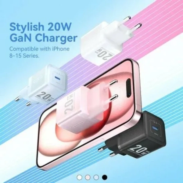 Cargador de Pared GaN Vention FEPP0-EU/ 1xUSB Tipo-C/ 20W - Imagen 2