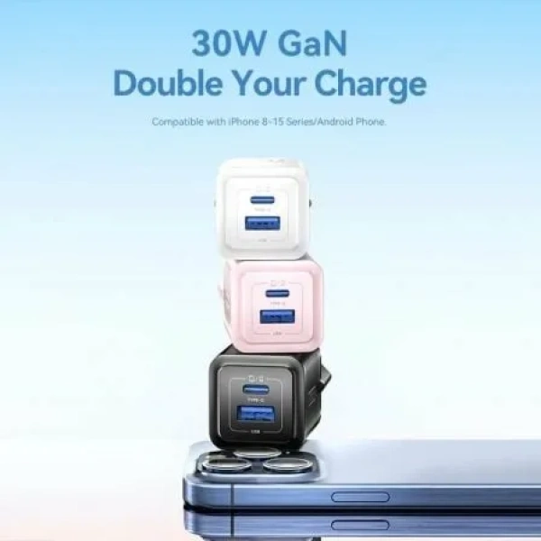 Cargador de Pared GaN Vention FEQW0-EU/ 1xUSB Tipo-C/ 1xUSB/ 30W - Imagen 2