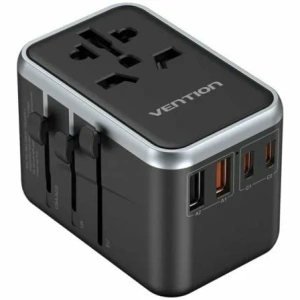 Cargador de Pared Universal GaN para Viaje Vention FJFB0/ Toma de Corriente Universal/ 2xUSB Tipo-C/ 2xUSB/ 65W