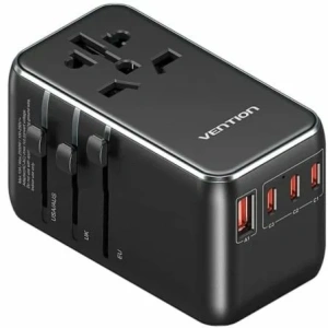 Cargador de Pared Universal GaN para Viaje Vention FJGB0/ Toma de Corriente Universal/ 3xUSB Tipo-C/ 1xUSB/ 120W