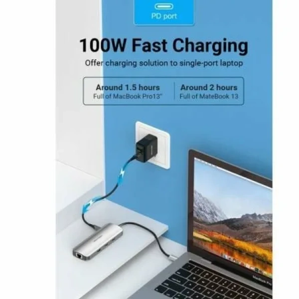 Docking USB Tipo-C Vention TOKHB/ 1xHDMI/ 3xUSB/ 1xUSB Tipo-C PD/ 1xRJ45/ 1xLector Tarjetas SD y MicroSD/ Gris - Imagen 3