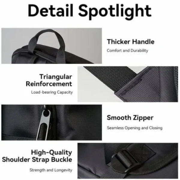Mochila Vention KROB0 para Portátiles hasta 15.6"/ 19L/ Impermeable/ Negra - Imagen 3