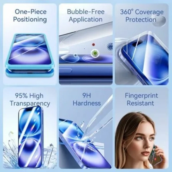Protector de Pantalla de Cristal Templado Vention KUMTCC-20 para iPhone 15 Plus + Herramienta de Instalación - Imagen 3