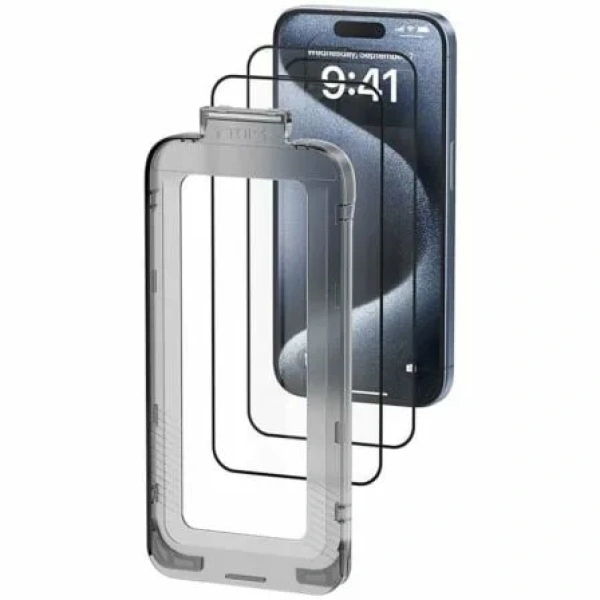 Pack de 2 Protectores de Pantalla de Cristal Templado Vention KUPTCD-40 para iPhone 16 Pro Max + Herramienta de Instalación Antipolvo
