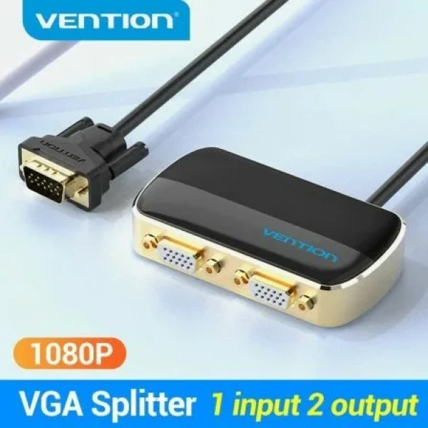 Divisor VGA con Alimentación Externa Vention DBABF/ VGA Macho/ 2x VGA Hembra/ 1m/ Negro - Imagen 2