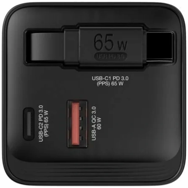 Cargador de Pared Universal GaN para Viaje Verbatim GaN Charger/ 1xUSB Tipo-C/ 1xUSB/ 1xUSB Tipo-C Macho/ 65W - Imagen 2
