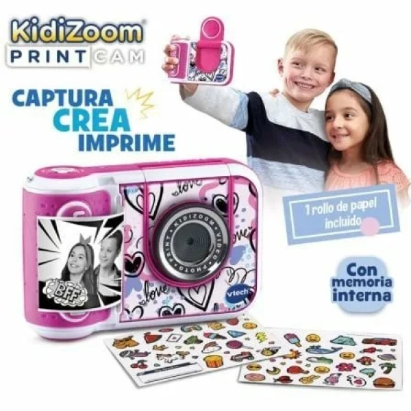 Cámara Digital Instantánea VTech Kidizoom Print Cam/ Tamaño Foto 57x28mm/ Rosa - Imagen 3
