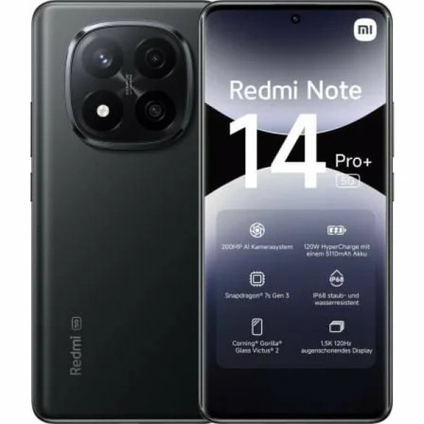 Smartphone Xiaomi Redmi Note 14 Pro+ 8GB/ 256GB/ 6.67"/ 5G/ Negro
