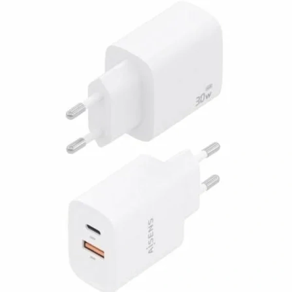 Cargador de Pared GaN Aisens A110-0952/ 1xUSB Tipo-C/ 1xUSB/ 30W/ Blanco - Imagen 3