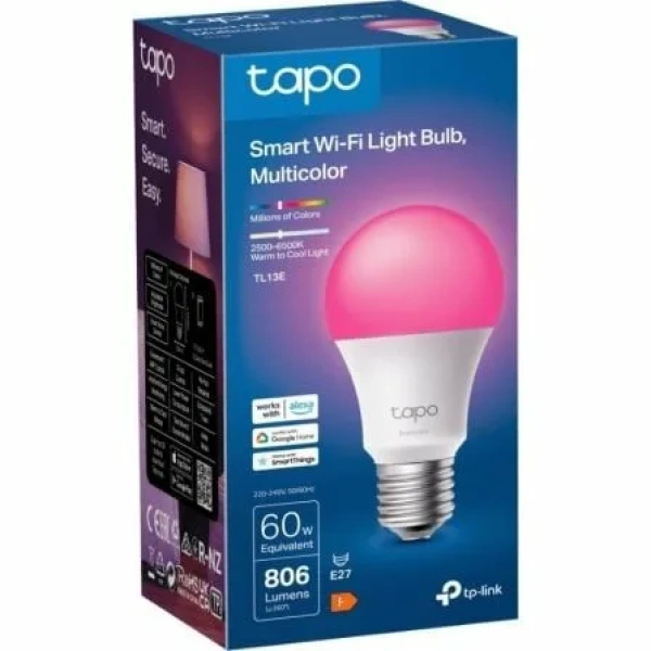 Bombilla Inteligente TP-Link Tapo TL13E/ Casquillo E27/ 8.3W/ 806 Lúmenes/ 2500 - 6500K - Imagen 2