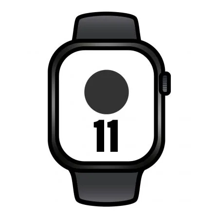 Apple Watch Series 11/ GPS/ 42mm/ Negro Azabache/ Correa Deportiva Negra (S/M)