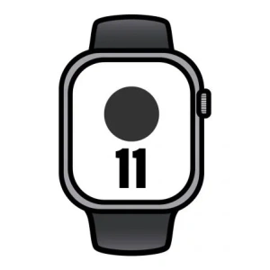 Apple Watch Series 11/ GPS/ 42mm/ Gris Espacial/ Correa Deportiva Negra (S/M)