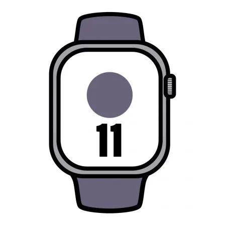 Apple Watch Series 11/ GPS/ Cellular/ 42mm/ Plata/ Correa Deportiva Púrpura (S/M)