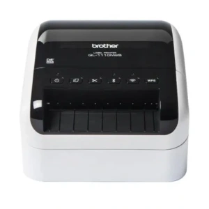 Impresora de Etiquetas Brother QL-1110NWBC Reacondicionado/ Térmica/ Ancho etiqueta 103mm/ USB-WIFI-Bluetooth-Ethernet/ Blanca y Negra