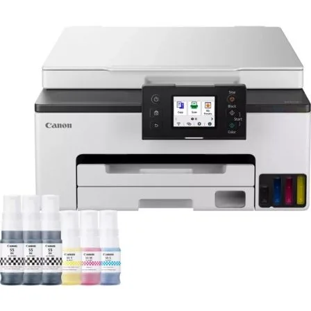 Multifunción Recargable Canon MAXIFY GX1050 MegaTank 3 en 1 WiFi/ Dúplex/ Pack impresora + consumibles XL/ Blanca