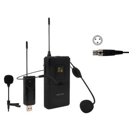 Micrófono de cabeza y solapa UHF Fonestar WI-MIC