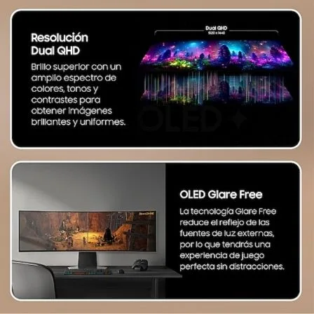 Smart Monitor Gaming Ultrapanorámico Curvo Samsung Odyssey OLED G9 S49DG950SU 49"/ Dual QHD/ 1ms/ 240Hz/ OLED/ Regulable en altura/ Smart TV/ Plata - Imagen 2
