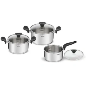 Batería de Cocina Tefal Primary E308S674/ Cazo Ø16cm/ Cacerola Ø18cm/ Cacerola Ø20cm/ Aluminio/ Apta para Inducción