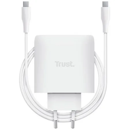 Cargador de Pared GaN Trust Maxo 65W/ 1xUSB Tipo-C/ Incluye Cable USB Tipo-C/ 65W