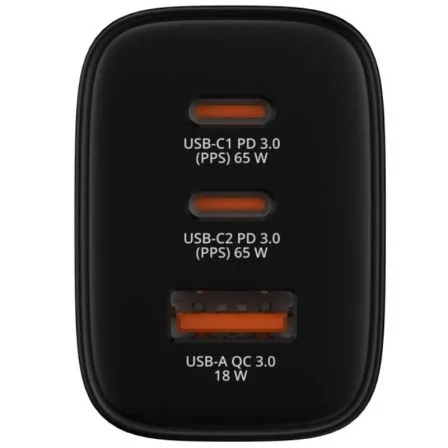 Cargador de Pared GaN Verbatim Essentials/ 2xUSB Tipo-C/ 1xUSB/ 65W - Imagen 2