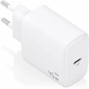 Cargador de Pared GaN Aisens A110-0969/ 1xUSB Tipo-C/ 45W/ Blanco