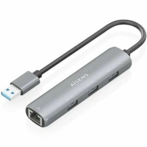Hub USB Aisens ASUC-4P034-GR/ 3xUSB/ 1xRJ45/ Gris