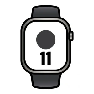 Apple Watch Series 11/ GPS/ Cellular/ 42mm/ Titanio Negro/ Pizarra Correa Deportiva Negro (S/M)