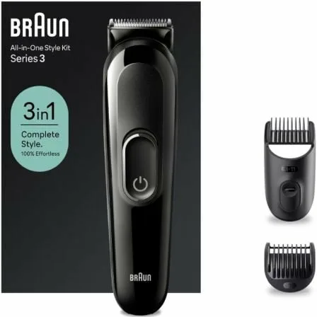 Afeitadora Braun All in One 3 en 1 Style Kit Series 3/ con batería/ 2 Accesorios