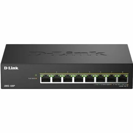 Switch D-Link DMS-108P/E 8 Puertos/ RJ-45 Gigabit 10/100/1000 PoE